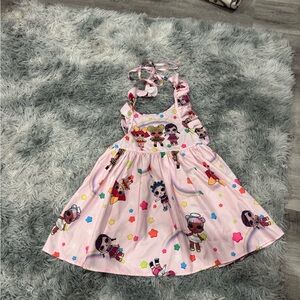 Pink LOL Surprise Girls Ruffle Strap Dress